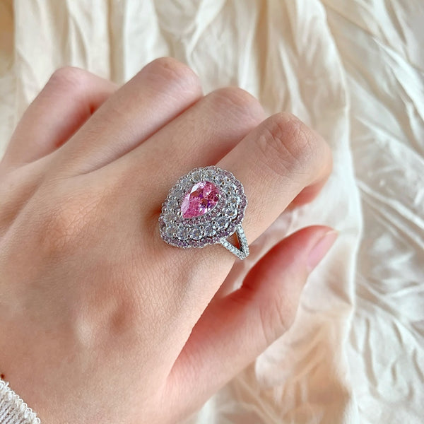 PURE 925 SILVER PINK Berenice Ring