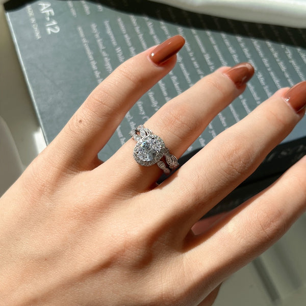 PURE 925 SILVER Dahlia Ring Set