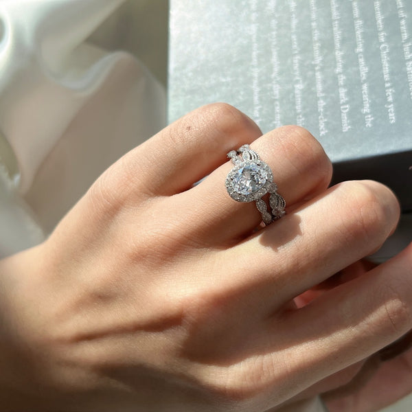 PURE 925 SILVER Dahlia Ring Set