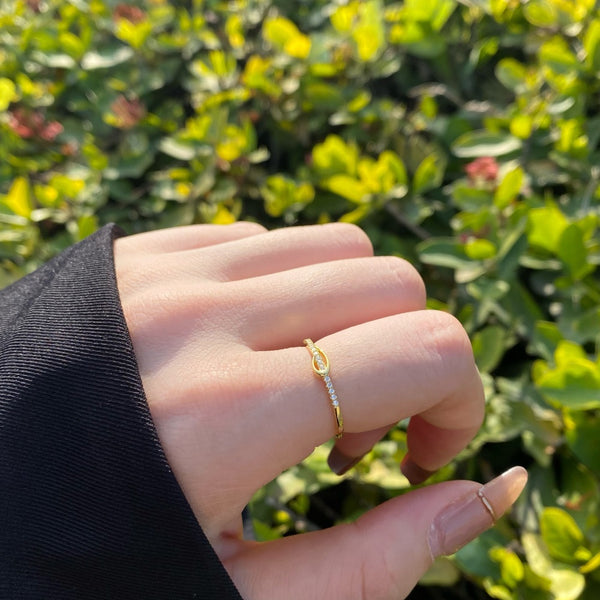 PURE 925 SILVER (Gold Plated)Serenity Ring