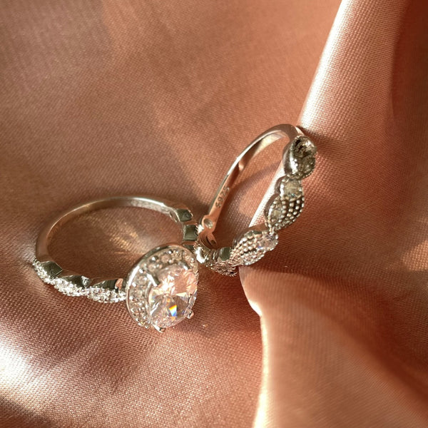 PURE 925 SILVER Dahlia Ring Set