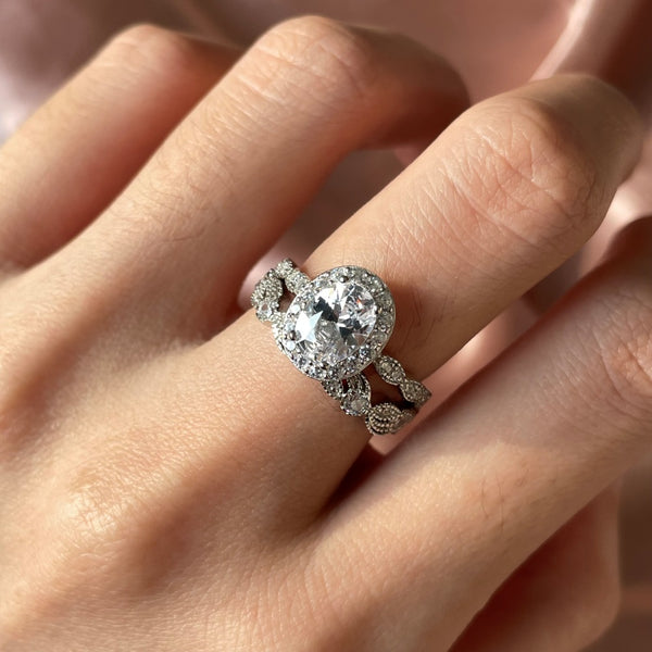 PURE 925 SILVER Dahlia Ring Set
