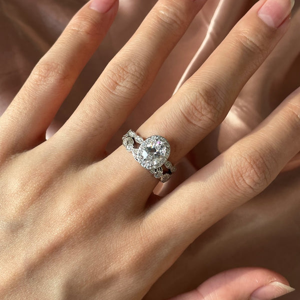 PURE 925 SILVER Dahlia Ring Set