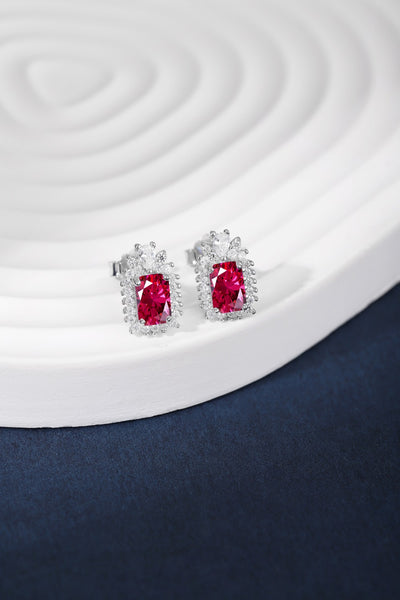 PURE 925 SILVER RED Gwynette Earrings