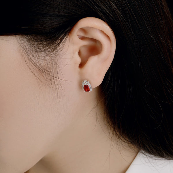 PURE 925 SILVER RED Gwynette Earrings