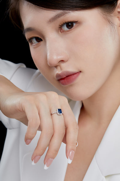 PURE 925 SILVER BLUE Emillia Ring
