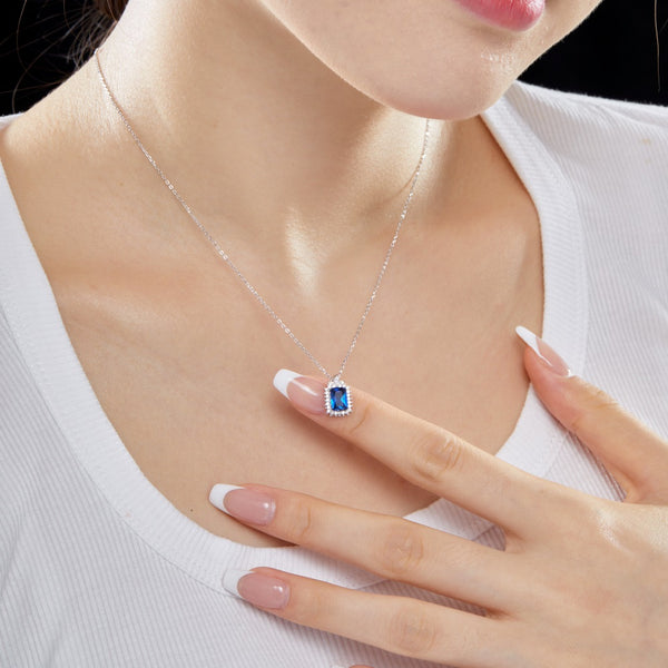 PURE 925 SILVER (BLUE)Adrienne Necklace