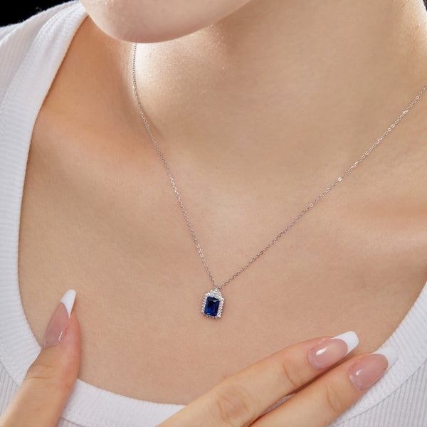PURE 925 SILVER (BLUE)Adrienne Necklace