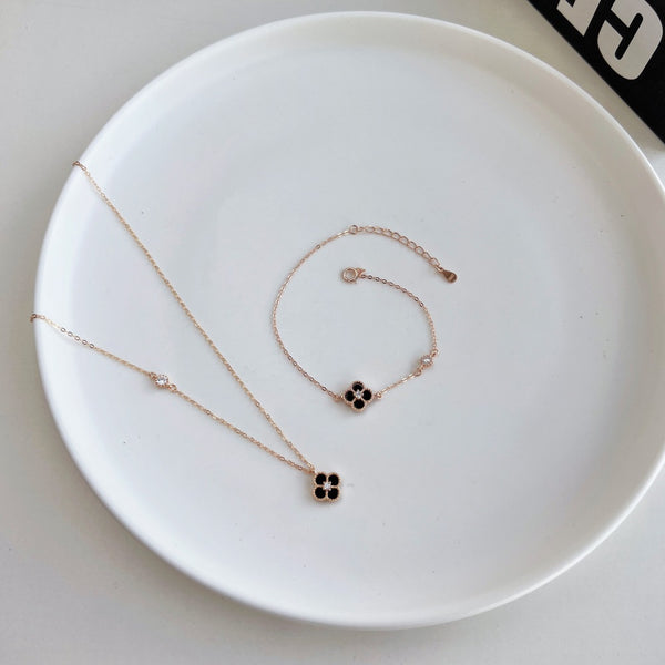 PURE 925 SILVER (Rose Gold Plated)Azalea Necklace