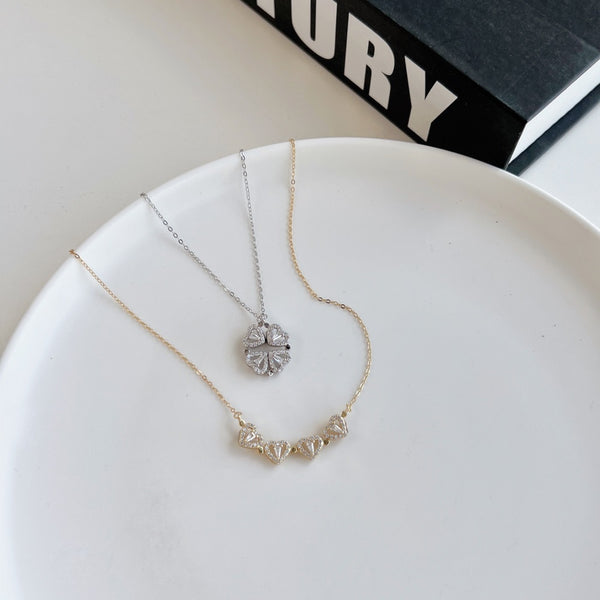 PURE 925 SILVER Clover Necklace