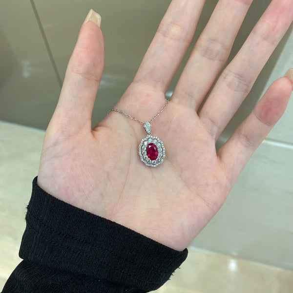PURE 925 SILVER (RED)Primrose Necklace
