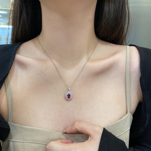 PURE 925 SILVER (RED)Primrose Necklace