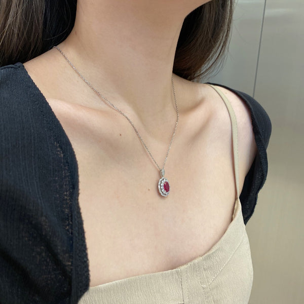 PURE 925 SILVER (RED)Primrose Necklace