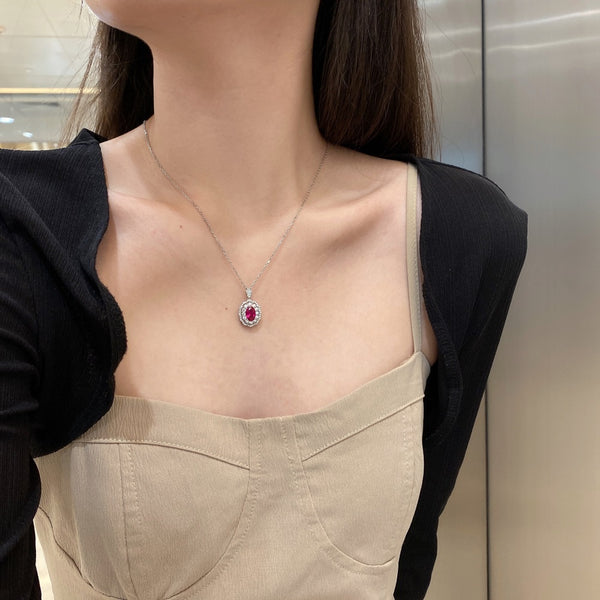 PURE 925 SILVER (RED)Primrose Necklace