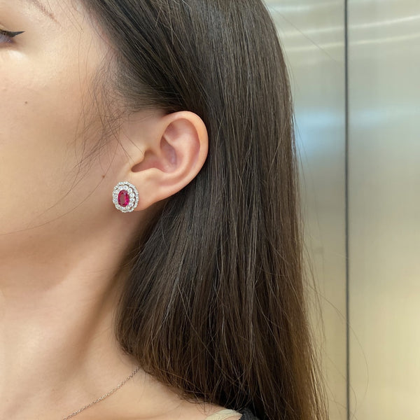 PURE 925 SILVER RED Primrose Earrings
