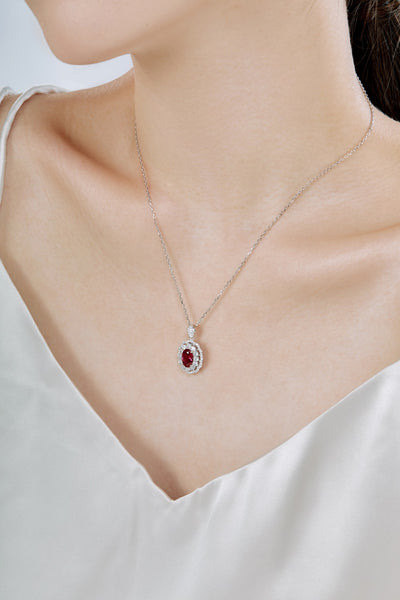 PURE 925 SILVER (RED)Primrose Necklace