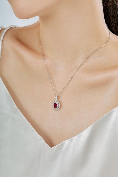 PURE 925 SILVER (RED)Primrose Necklace
