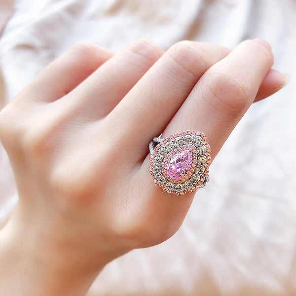 PURE 925 SILVER PINK Berenice Ring