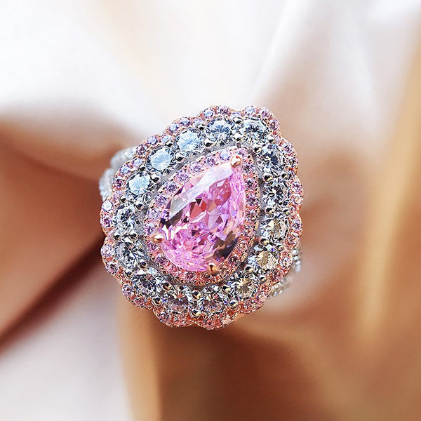 PURE 925 SILVER PINK Berenice Ring