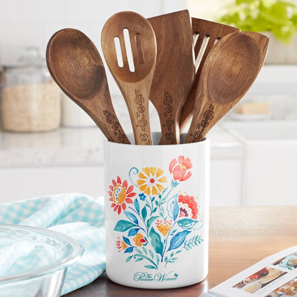 The Pioneer Woman Utensil Crock, Mazie, 6-Piece Set
