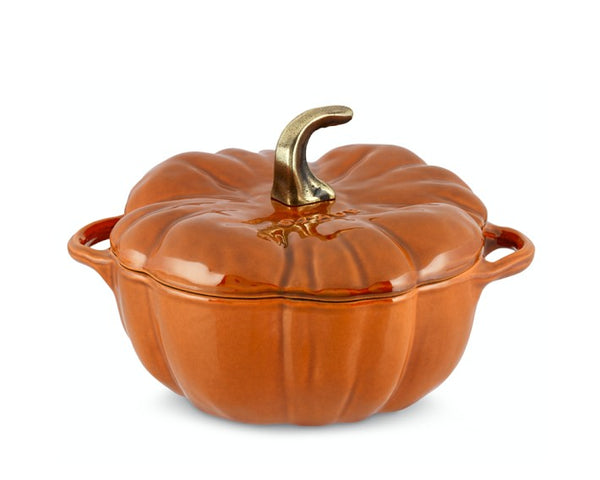 Staub Enameled Cast Iron Pumpkin Cocotte 3.5QT -ORANGE