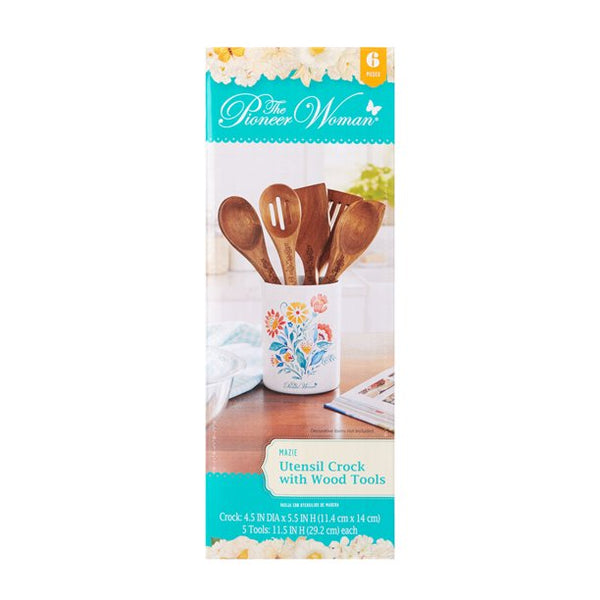 The Pioneer Woman Utensil Crock, Mazie, 6-Piece Set