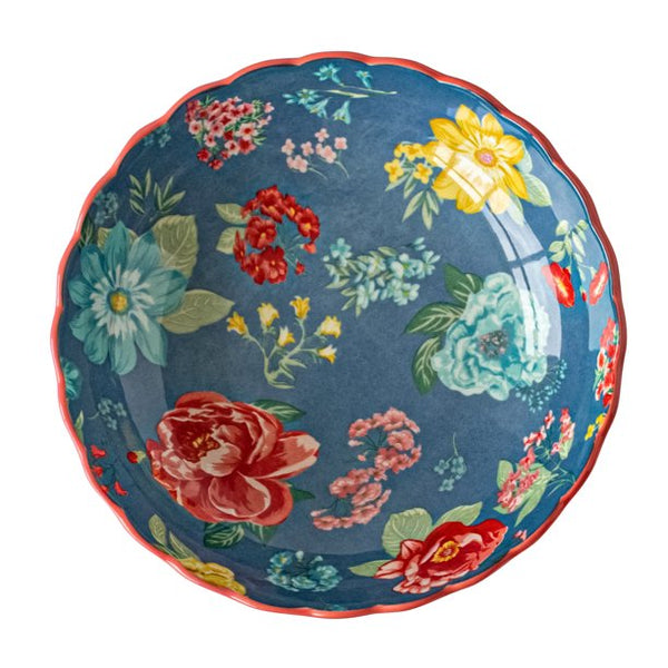 The Pioneer Woman Fancy Flourish Stoneware Pasta Bowl, BLUE