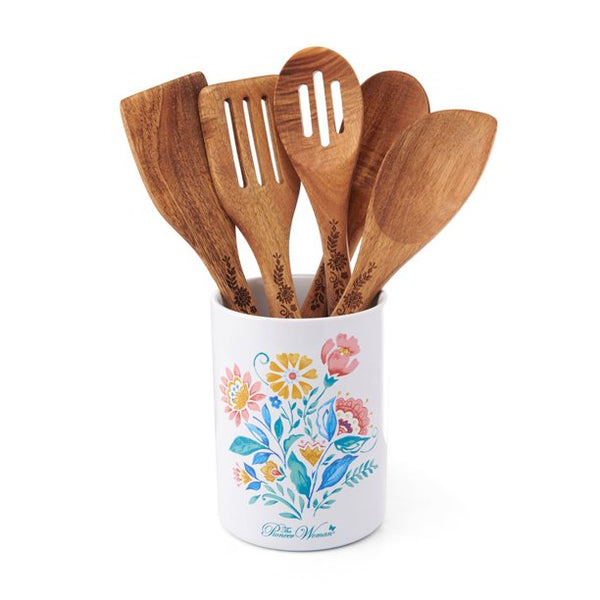 The Pioneer Woman Utensil Crock, Mazie, 6-Piece Set