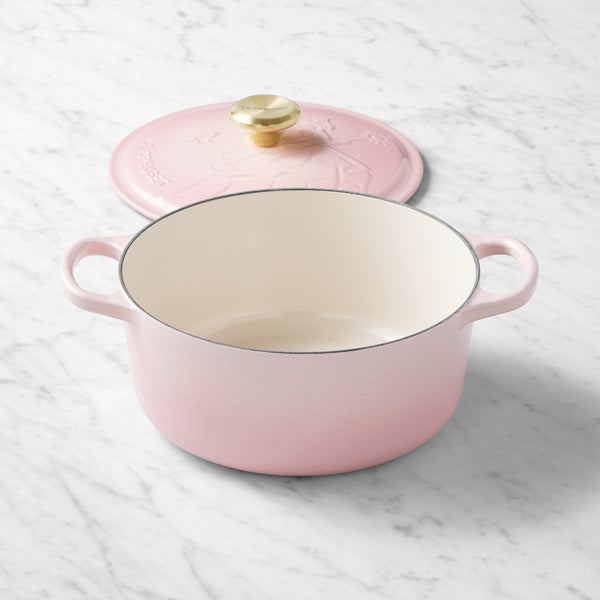 Le Creuset LIMITED EDITION Wicked Collection Glinda Embossed Signature Round Dutch Oven 4.5qt - SHELL PINK