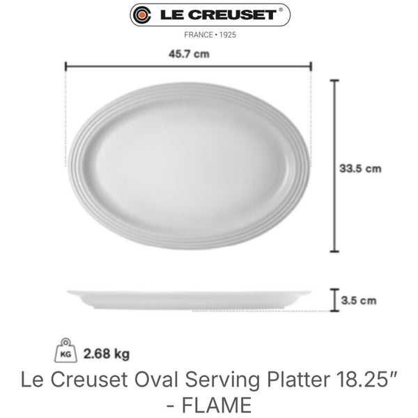 Le Creuset Vancouver Oval Serving Platter 18.25" - FLAME