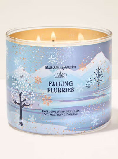 Bath & Body Works 🇺🇸 FALLING FLURRIES 3-wick Candle 14.5 oz / 411 g