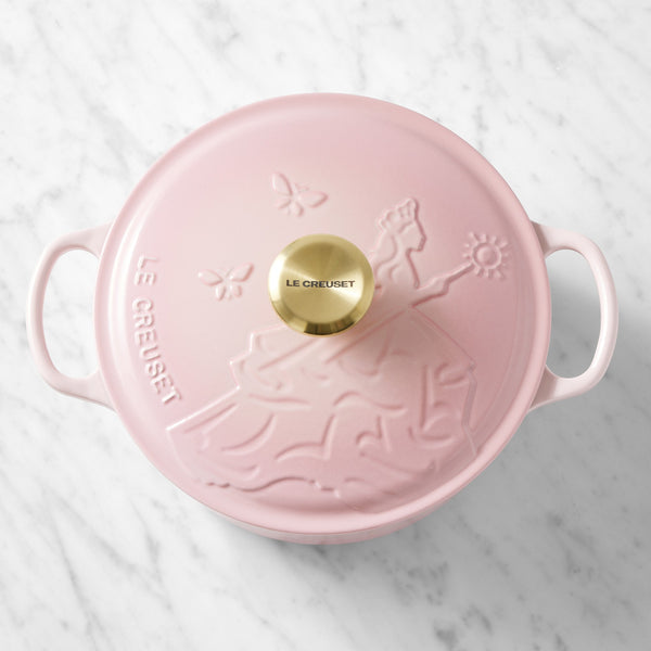 Le Creuset LIMITED EDITION Wicked Collection Glinda Embossed Signature Round Dutch Oven 4.5qt - SHELL PINK
