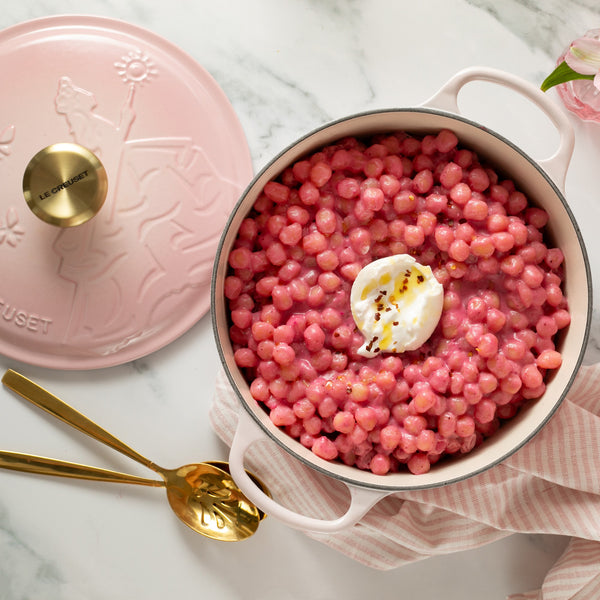 Le Creuset LIMITED EDITION Wicked Collection Glinda Embossed Signature Round Dutch Oven 4.5qt - SHELL PINK