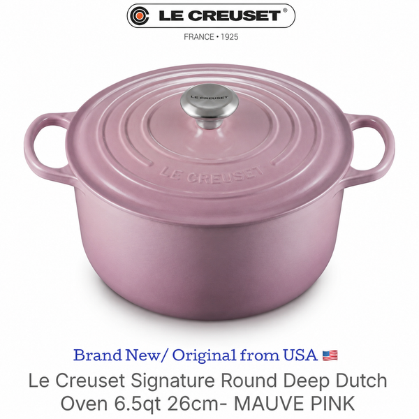 Le Creuset Signature Round Deep Dutch Oven, 6.5 Qt.  26cm - MAUVE PINK