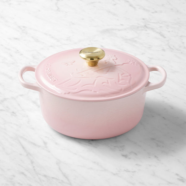 Le Creuset LIMITED EDITION Wicked Collection Glinda Embossed Signature Round Dutch Oven 4.5qt - SHELL PINK