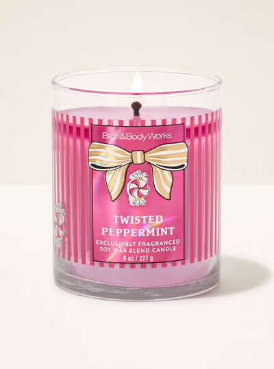 Bath & Body Works 🇺🇸 TWISTED PEPPERMINT single-wick Candle 8 oz / 227g