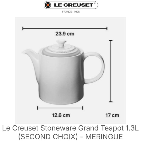 LE CREUSET Grand Teapot Stoneware 1.3L (SECOND CHOIX) - MERINGUE