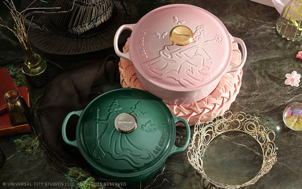 Le Creuset LIMITED EDITION Wicked Collection Glinda Embossed Signature Round Dutch Oven 4.5qt - SHELL PINK