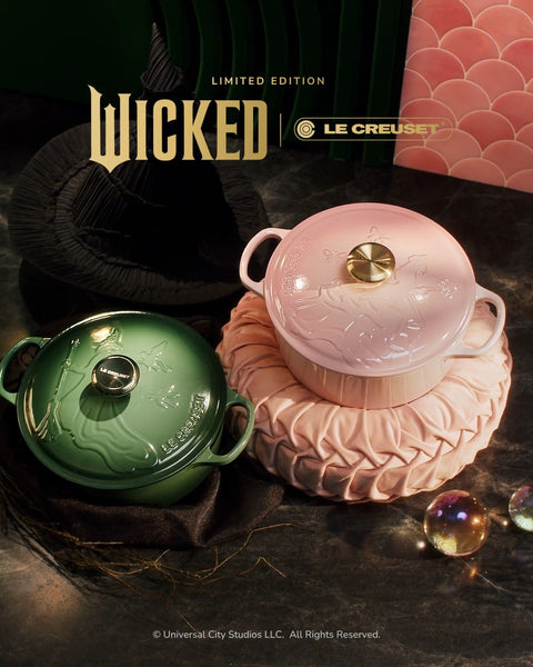 Le Creuset LIMITED EDITION Wicked Collection Glinda Embossed Signature Round Dutch Oven 4.5qt - SHELL PINK