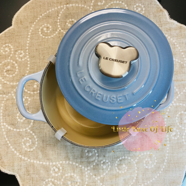 Le Creuset Round Dutch Oven with Bear Knob 1qt 14cm - COASTAL BLUE