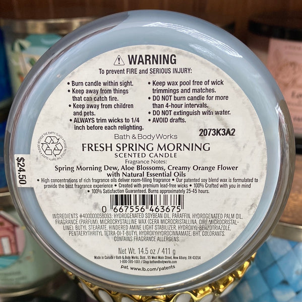 Bath & Body Works FRESH SPRING MORNING 3-wick Candle 14.5 oz / 411 g