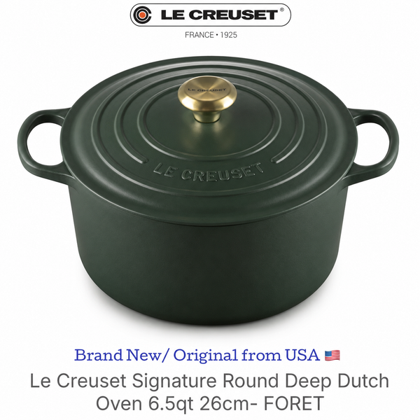 Le Creuset Signature Round Deep Dutch Oven, 6.5 Qt.  26cm - FORET
