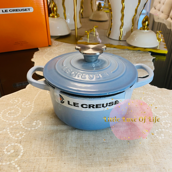 Le Creuset Round Dutch Oven with Bear Knob 1qt 14cm - COASTAL BLUE