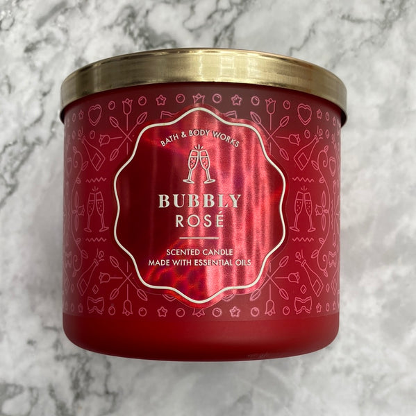 Bath & Body Works BUBBLY ROSÉ 3-Wick Candle 14.5 oz / 411 g