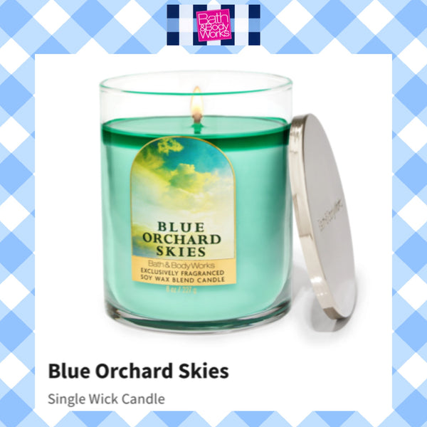 Bath & Body Works 🇺🇸 BLUE ORCHARD SKIES single-wick Candle 7 oz / 198g