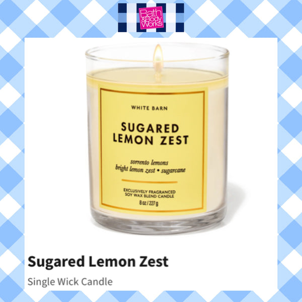 Bath & Body Works 🇺🇸 SUGARED LEMON ZEST single-wick Candle 7 oz / 198g