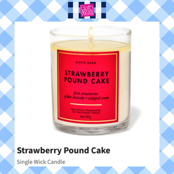 Bath & Body Works 🇺🇸 STRAWBERRY POUND CAKE single-wick Candle 7 oz / 198g