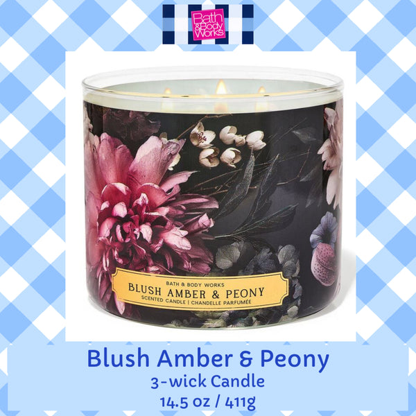 Bath & Body Works 🇺🇸 BLUSH AMBER & PEONY 3-wick Candle 14.5 oz / 411 g