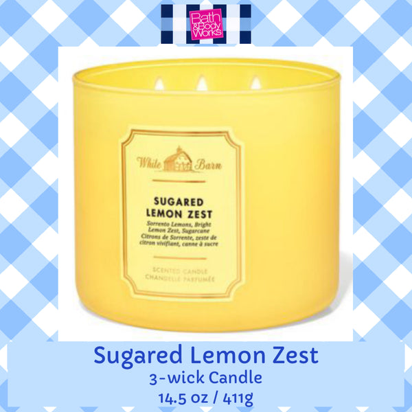 Bath & Body Works 🇺🇸 SUGARED LEMON ZEST 3-wick Candle 14.5 oz / 411 g