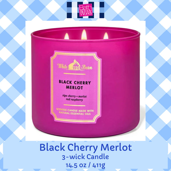 Bath & Body Works 🇺🇸 BLACK CHERRY MERLOT 3-wick Candle 1.5 oz / 411 g